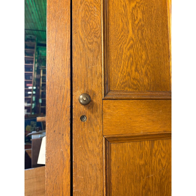 Wood Vintage Railroad Office Oak Filing Caninet For Sale - Image 7 of 9