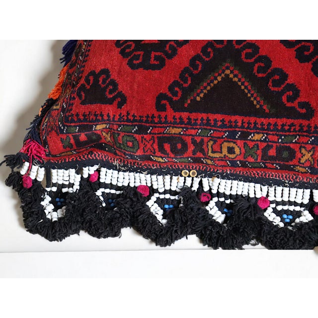Vintage Afghan Nomad Rug Seat Cushion Cover, 1970s For Sale - Image 12 of 18