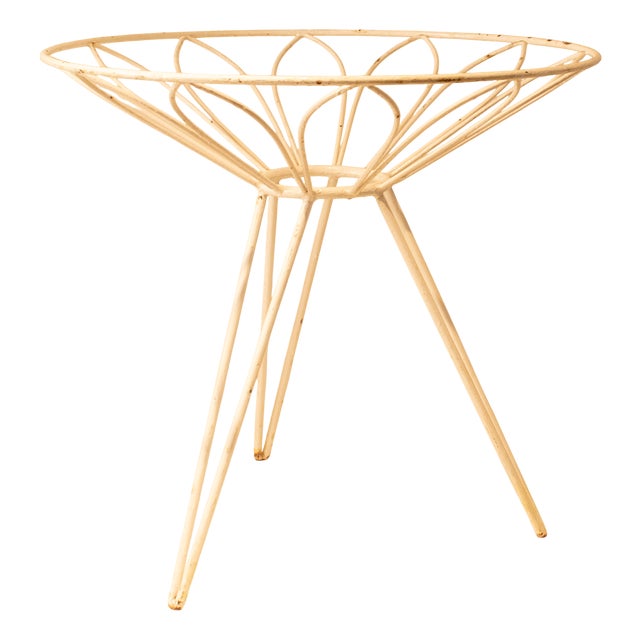 Side Table in White Lacquered Iron For Sale