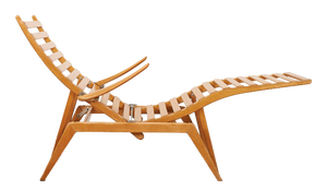 Wooden Lounger with Many Adjustment Options and Frame Foldable