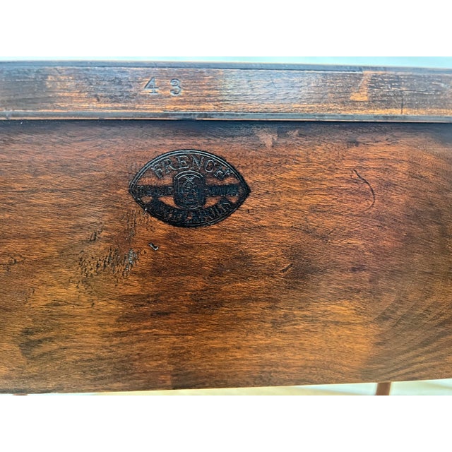 Vintage Writing Table, Desk, Large Drawer, Checkerboard Inlay, Sheraton Style For Sale - Image 11 of 12