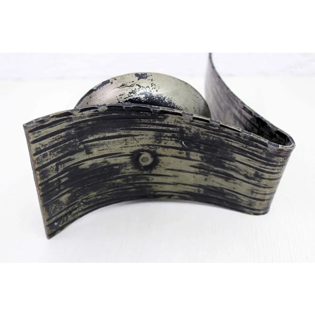 Black Brutalist Iron Candleholder, 1970s For Sale - Image 8 of 11