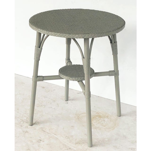 English Wicker Garden Round Occasional Table By Lloyd Loom Chairish