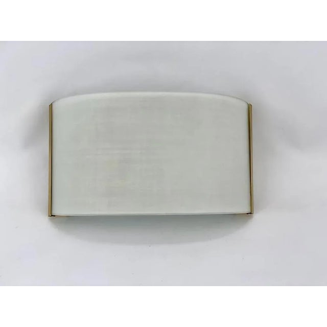 Italian Opaque Glass and Guilt Metal Wall Lamp, 1980s For Sale - Image 9 of 9