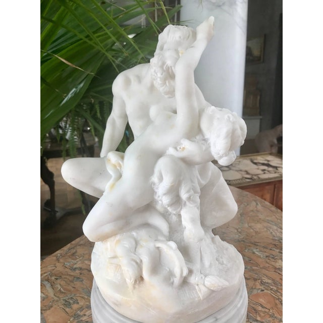 Masterfully executed marble sculpture of Marsyas with lover. French after the Greek Antique Ca 1780