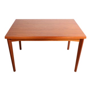 Danish Modern Mid Century Dining Table With Pull Out Leaves Att. To Kjaenulf For Sale