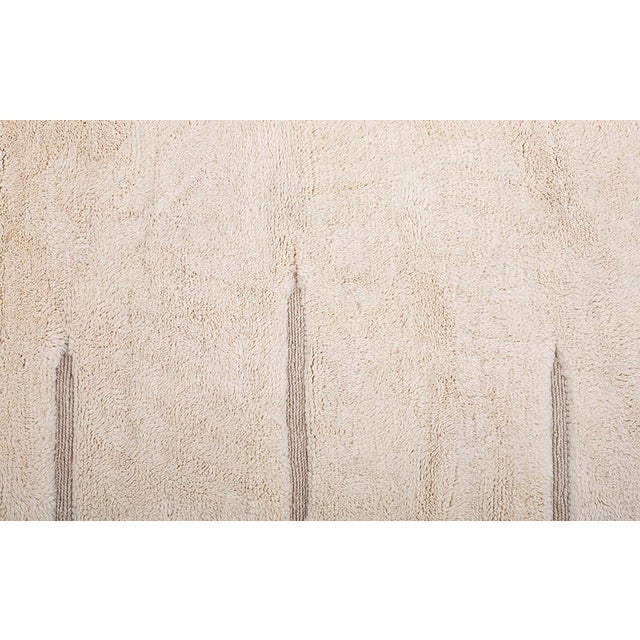 Ivory Large Hand-Knotted Wool Rug by Azele Studio For Sale - Image 8 of 10