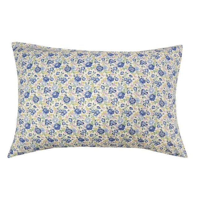Pillowcase Made With Liberty Fabric Felicite Blue For Sale - Image 4 of 4