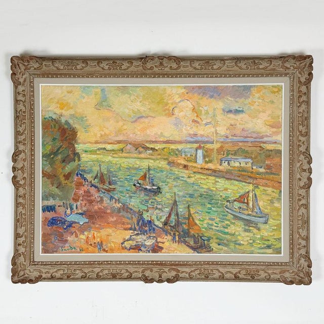 Henri Saada, The Port of Hon Fleur, ​​1976, Oil on Canvas For Sale - Image 10 of 10