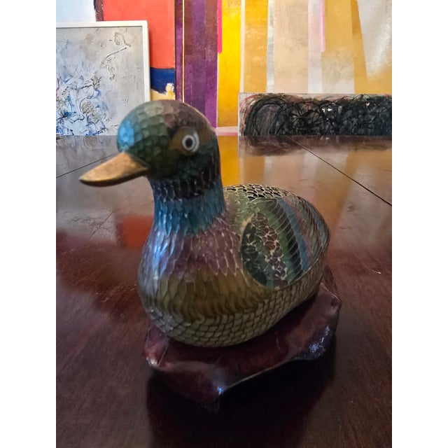 Vintage Chinese Plique a Jour Reticulated Duck Bird For Sale - Image 12 of 12