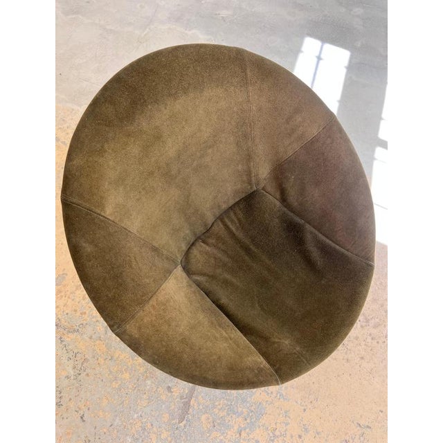 Animal Skin Model Sling Balloon Chair in Green Suede by Lusch & Co For Sale - Image 7 of 11