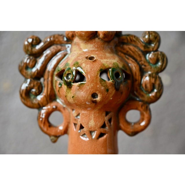 Anthropomorphic Art Brut Sculpture in Glazed Terracotta, 1960s For Sale - Image 3 of 9