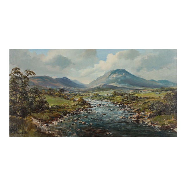 20th Century Post-War Painting of Mountain River in Ireland by Modern Artist, 1980 For Sale