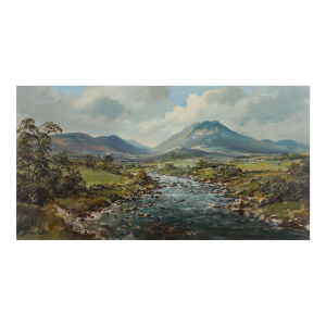 20th Century Post-War Painting of Mountain River in Ireland by Modern Artist, 1980