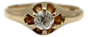 Late 19th Century 14k Gold Victorian Era Old European Cut Diamond Ring, Size 5