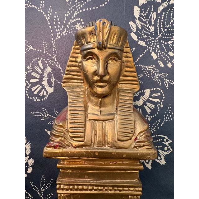 1970’s Egyptian Revival Gilt Wood Wall Decor For Sale - Image 4 of 12