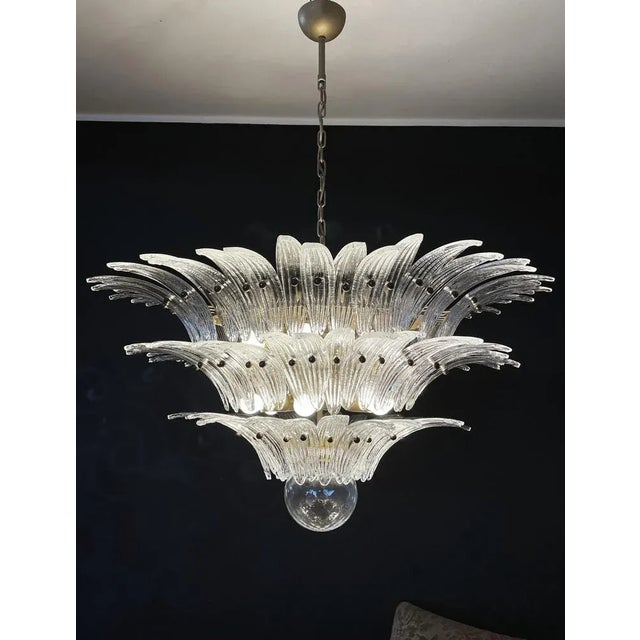 Italian Murano Glass Chandelier For Sale - Image 6 of 11