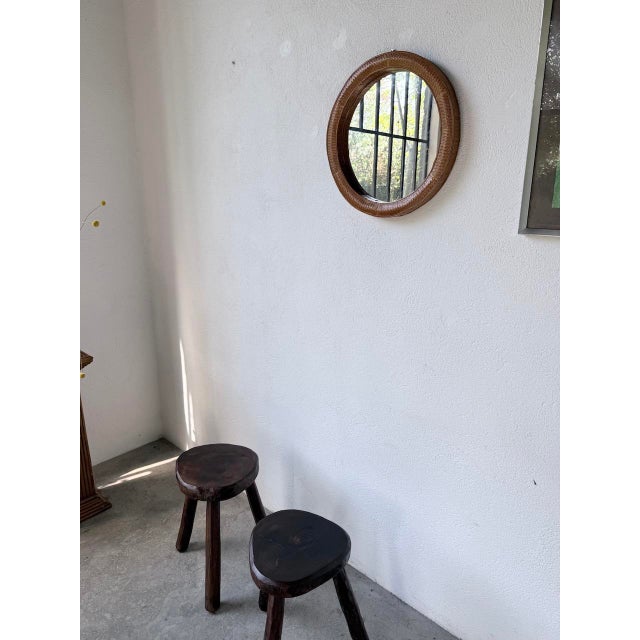 Round Wicker Mirror, 1960s For Sale - Image 16 of 18