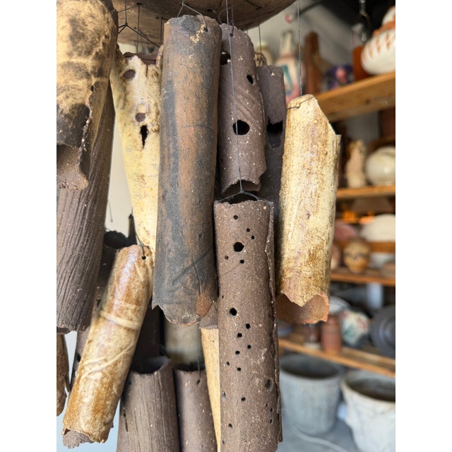 Vintage Organic Studio Pottery Wind Chime For Sale - Image 9 of 12