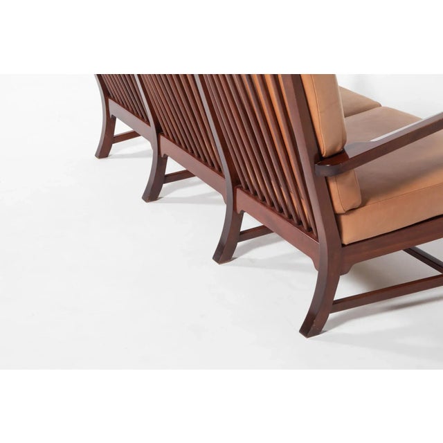 Mid-Century Danish Modern 3-Seat Sofa with Cognac Leather Cushions For Sale - Image 14 of 18