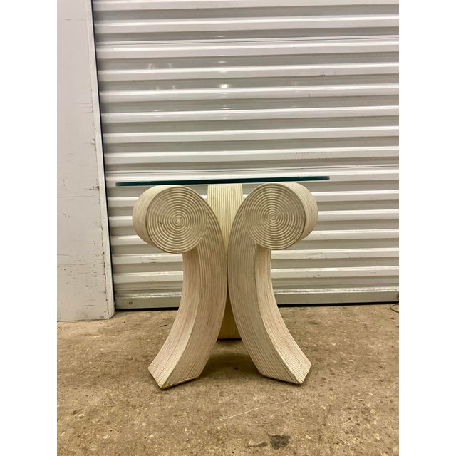 1980s Pencil Reed Rattan Side Table . For Sale - Image 10 of 12