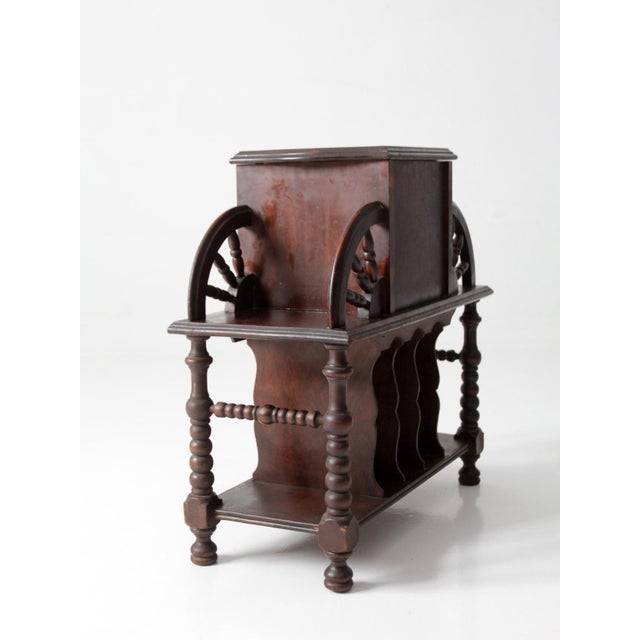 Farmhouse Antique Humidor Smoking Stand For Sale - Image 3 of 13