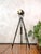 Satin Black Rank Strand Patt 123 Theater Spotlight Floor Lamp with Black Wooden Tripod, 1960s For Sale - Image 4 of 18