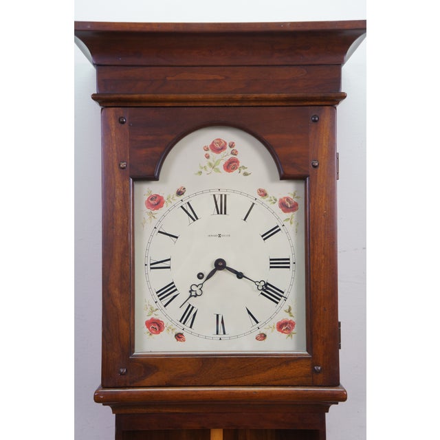 Brown Howard Miller American Country Farmhouse Mahogany Regulator Wall Clock German For Sale - Image 8 of 18