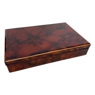 Vintage Tortoise Shell Otagiri Covered Box For Sale