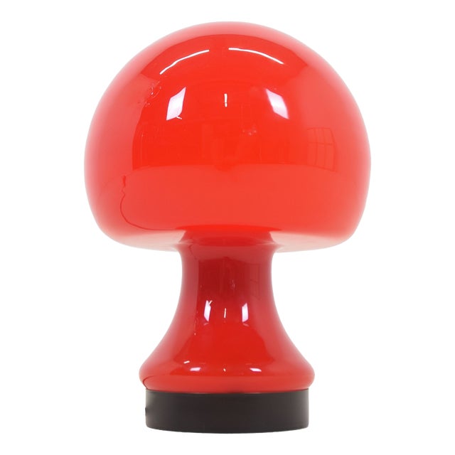 Vintage Glass Mushroom Table Lamp, 1960s For Sale