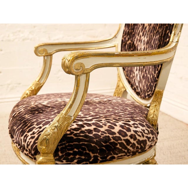 Antique French Louis XVI Style Giltwood Armchair For Sale - Image 10 of 12