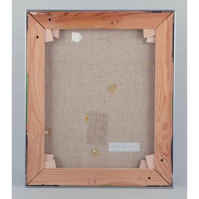 Wilhelm Lindvall, Geometric Composition, 1970s, Oil on Canvas For Sale - Image 6 of 8