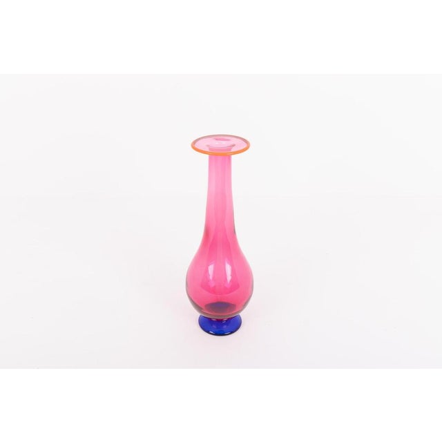 Beautiful pink glass vase designed by Erika Lagerbielke for Orrefors, Sweden 1990’s.Condition Good I have official proof...