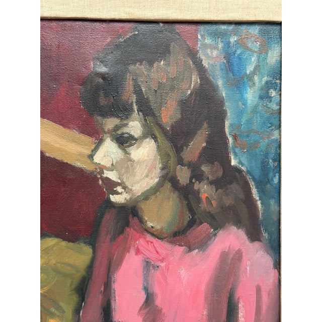 Magnus Creutz, Woman, 1950s, Oil on Canvas, Framed For Sale - Image 11 of 13