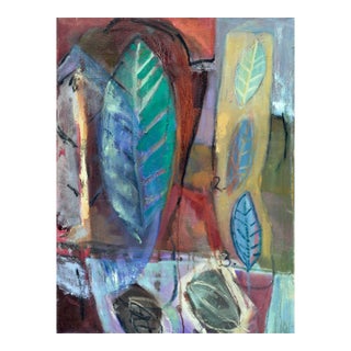 Abstract Expressionist Leaves - San Francisco School in Oil on Canvas by Kristin Cohen For Sale