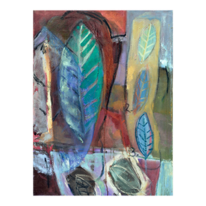 Abstract Expressionist Leaves - San Francisco School in Oil on Canvas by Kristin Cohen