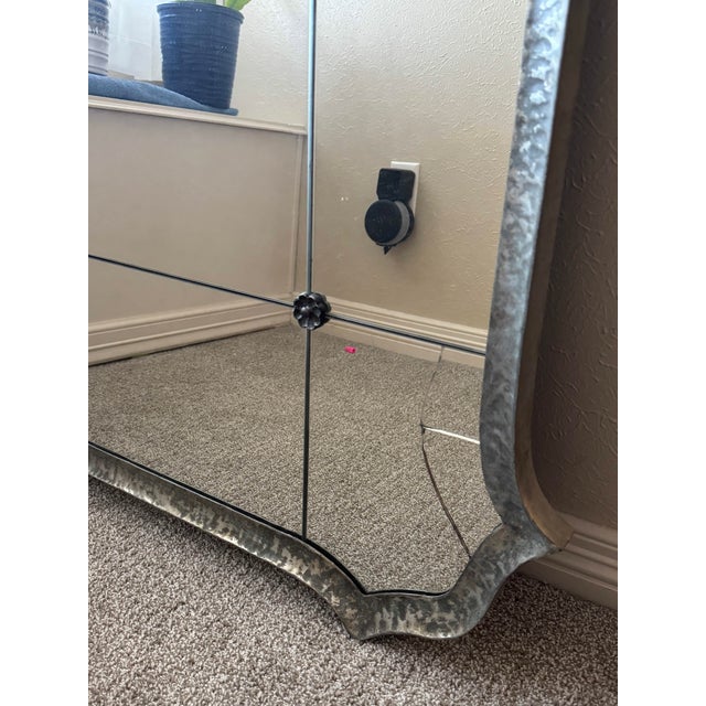 Early 21st Century Uttermost Hammered Metal Framed Decorative Wall Mirror For Sale - Image 5 of 5