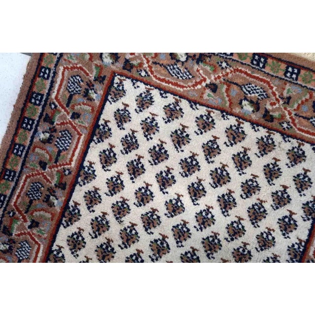 1970s Handmade Vintage Indian Seraband Rug 2.3' X 4.5' For Sale - Image 10 of 11