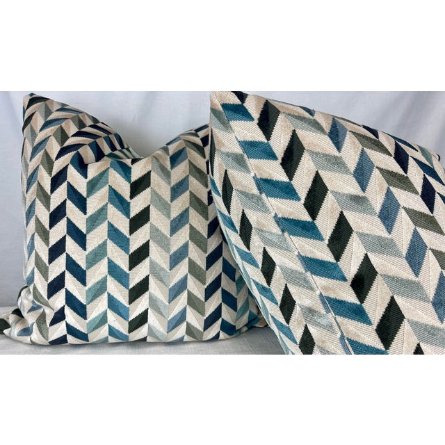 Transitional Romo "Katori" in Danube 22" Pillows-A Pair For Sale - Image 3 of 3