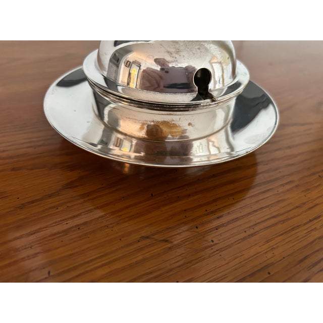 1990s Round Silverplate Butter Dish For Sale In Naples, FL - Image 6 of 6