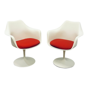 Authentic Eero Saarinen for Knoll Tulip Dining Arm Chairs 1956 Mid Century Modern