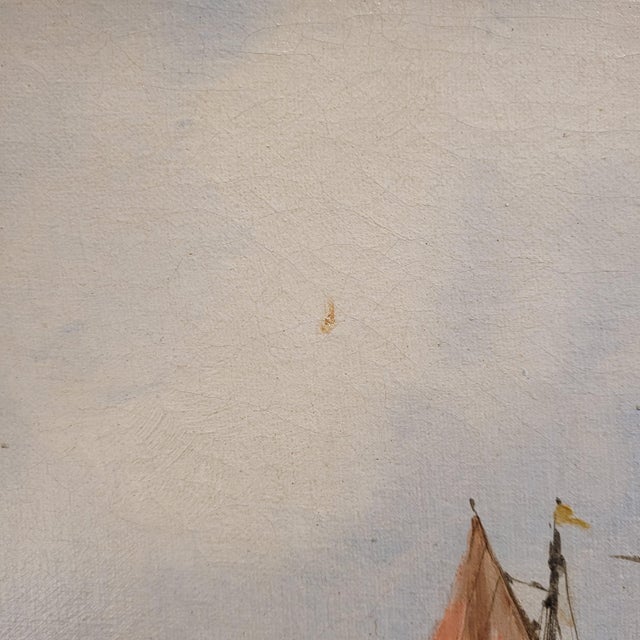 Bernard Van Beek, Kortenhoefs Ships, 1910, Oil on Canvas, Framed For Sale - Image 16 of 18