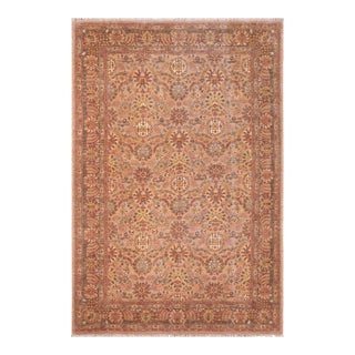 Classic Ziegler Tan Brown Hand-Knotted Wool Rug - 6'3'' X 9'4'' For Sale