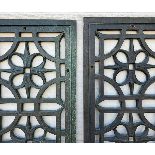 Late 19th Century Antique Heavy Large Cast Architectural Bronze Panels Reclaimed From Andrew Carnegie Nyc Home - Set of Four For Sale - Image 12 of 12