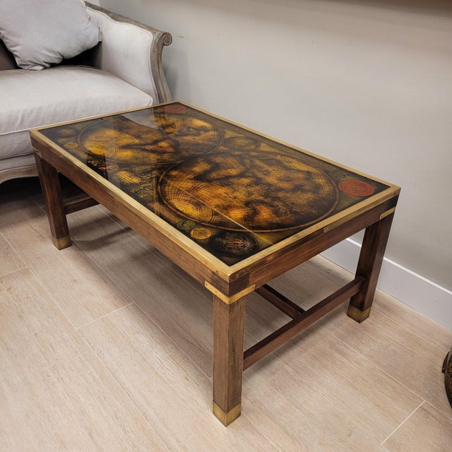 Metal Map Coffee Table from Maison Jansen, France, 1970s For Sale - Image 7 of 18