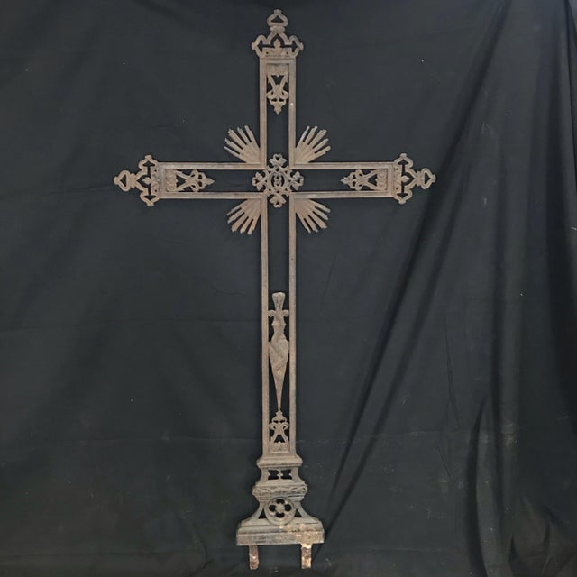 Early 20th Century French Early Iron Cross With Crown, Snake and Dagger Detail For Sale In Portland, ME - Image 6 of 8