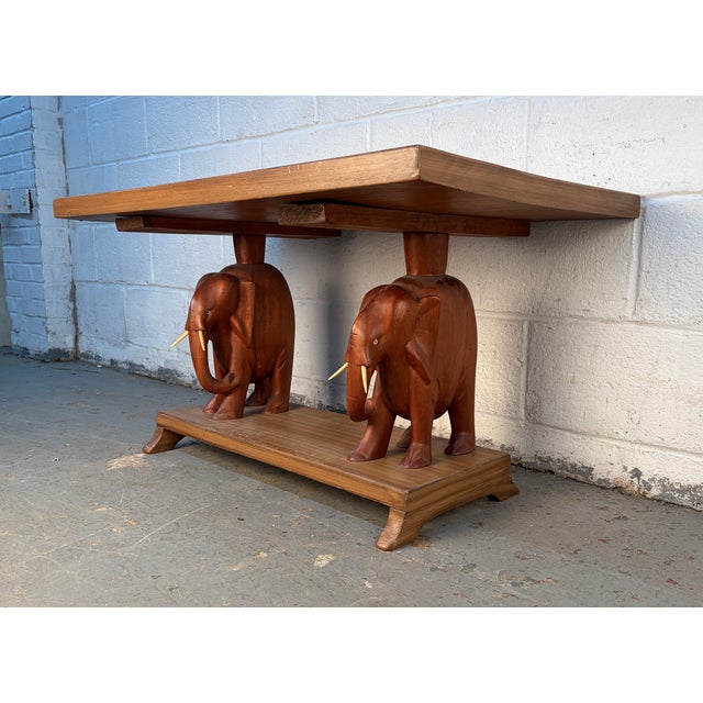 African Late 20th Century Small African Elephant Console Table For Sale - Image 3 of 9