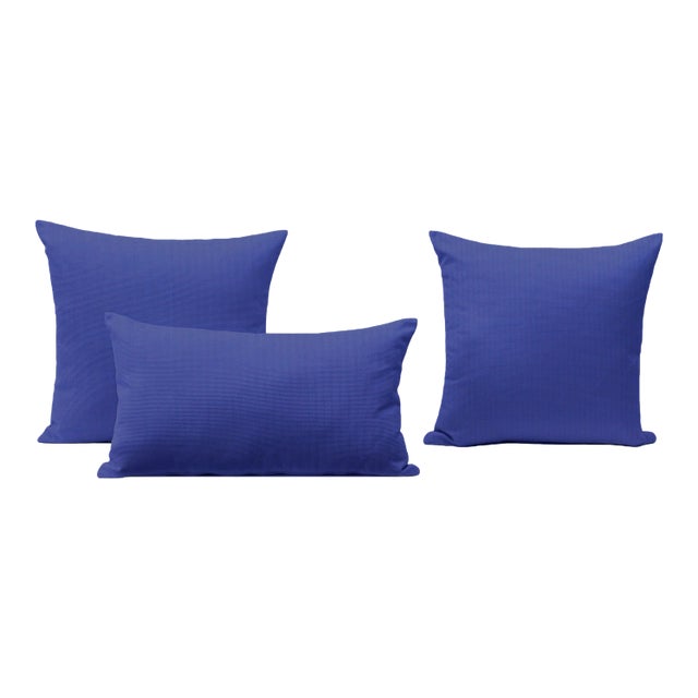 Violet Outdoor Throw Pillows - Set of 3 For Sale