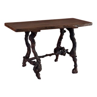 French Brutalist Vine Wood Table, 1960s For Sale