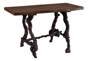 French Brutalist Vine Wood Table, 1960s